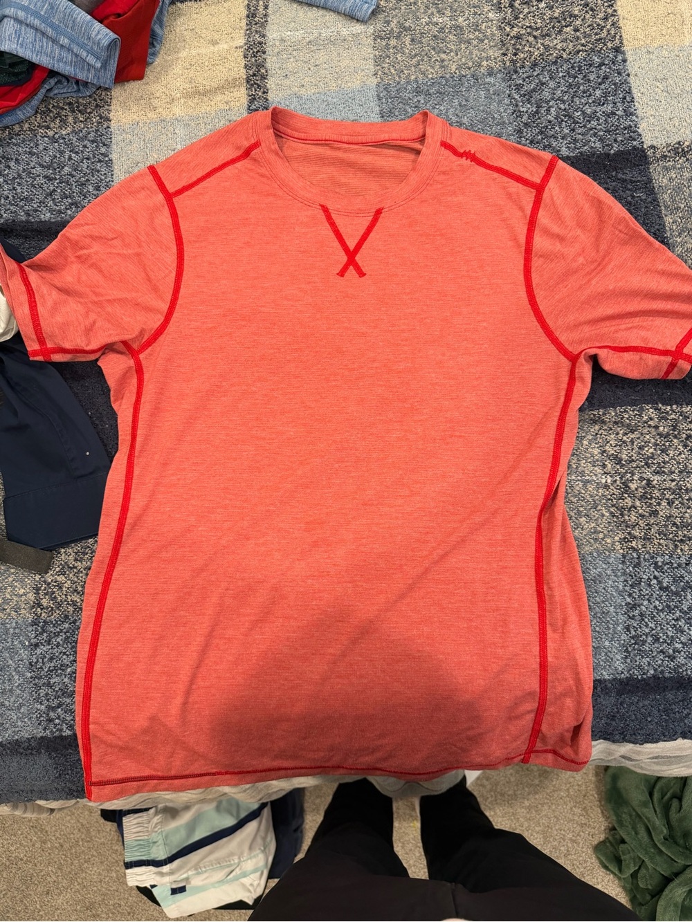 Lululemon Men's Performance Short-Sleeve Tee - Coral Red